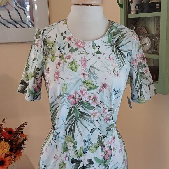 RABE  1920 Cotton Sheath Floral Dress - Picture 2 of 14